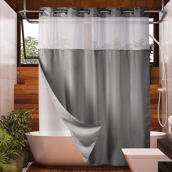 Latitude Run® Free Shower Curtain With SnapIn Liner & See Through Top